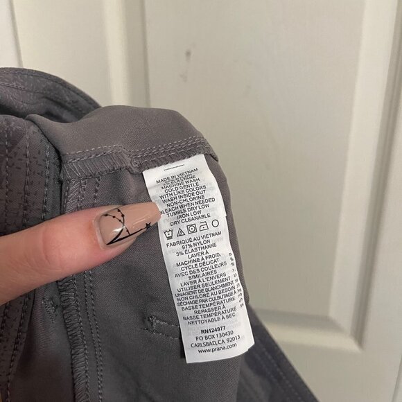 PrAna Womens NWT Gravel Camo Gray Mid Lightweight Stretch Olivia Shorts Sz 4 - Picture 9 of 10